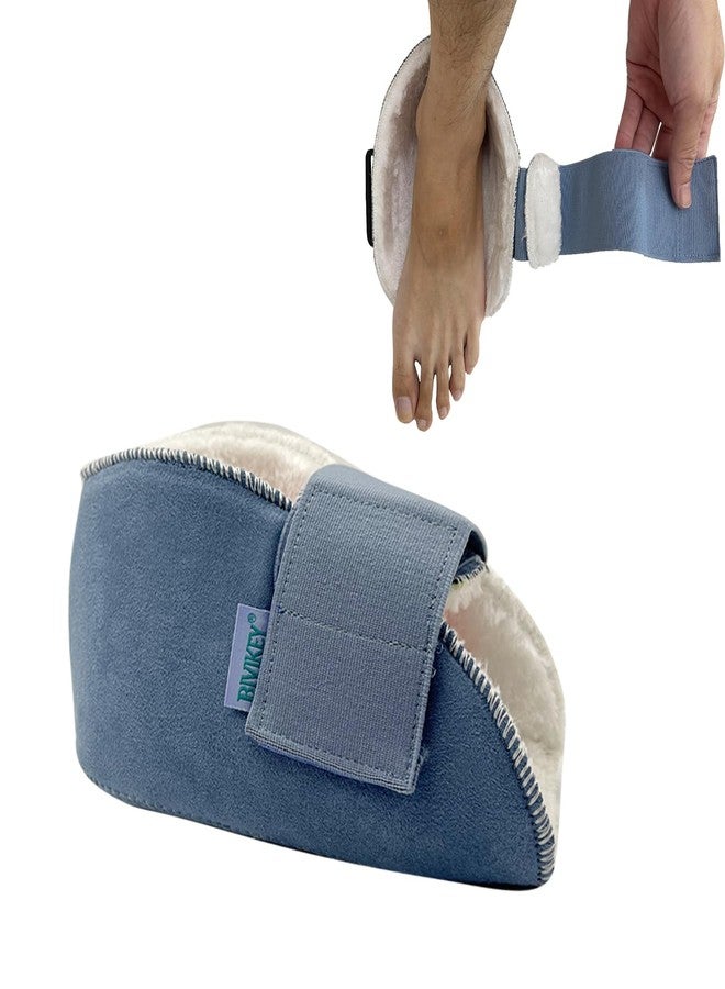 BIVIKEY 1 Piece Heel Protectors for Pressure Sores Pads Plush Soft Breathable Adjustable Easy Fixed | Prevention Pain Ulcer Promote Rehabilitation(W6-13 / M 5-13) Blue - Image 1