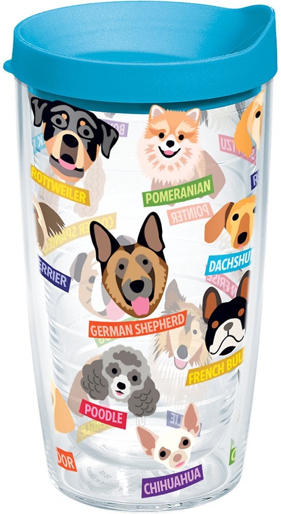 Tervis Flat Art Dogs Made in USA Double Walled Insulated Tumbler Travel Cup Keeps Drinks Cold  Hot 16oz Classic