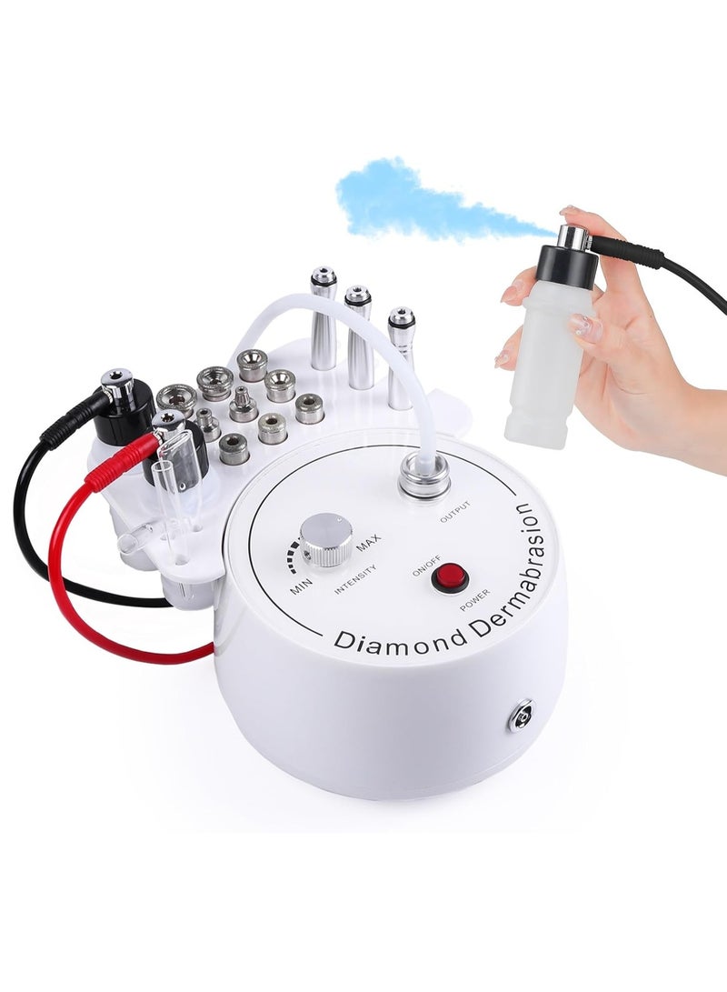 جهاز صنفرة الجلد الدقيقة الماسية 3 في 1، جهاز صنفرة الجلد الاحترافي لتقشير البشرة وشد التجاعيد وإزالة الرؤوس السوداء، معدات شخصية للاستخدام المنزلي للعناية ببشرة الوجه، LB112B (أبيض) - Image 1