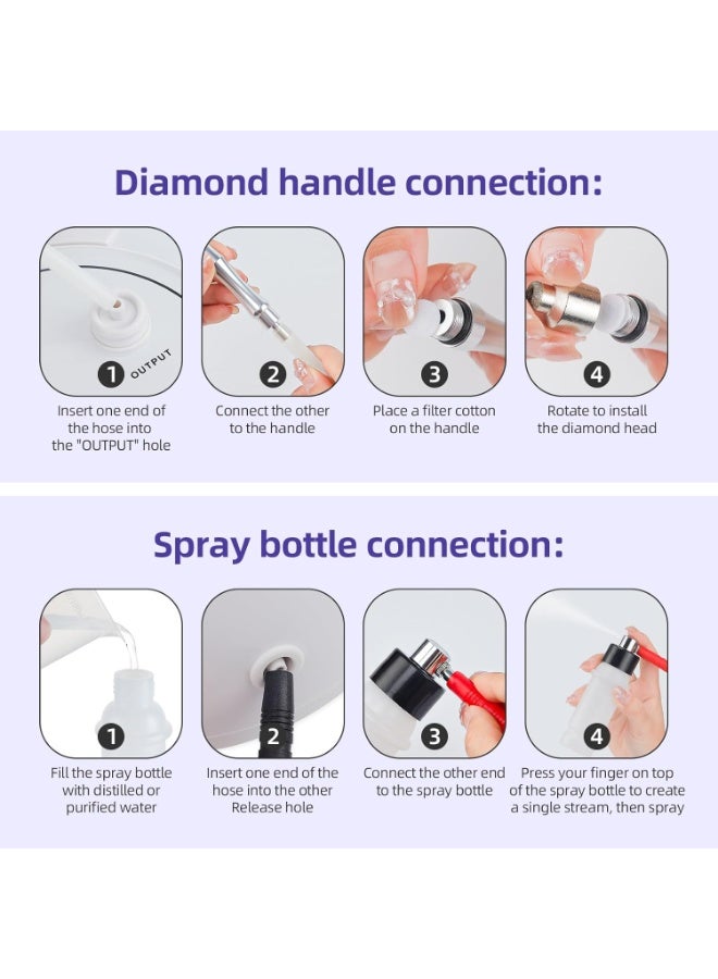 جهاز صنفرة الجلد الدقيقة الماسية 3 في 1، جهاز صنفرة الجلد الاحترافي لتقشير البشرة وشد التجاعيد وإزالة الرؤوس السوداء، معدات شخصية للاستخدام المنزلي للعناية ببشرة الوجه، LB112B (أبيض) - Image 5