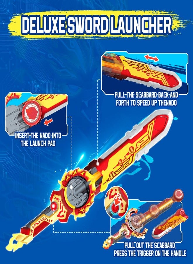 إنفينيتى نادو لعبة إنفينيتي نادو الدوارة للأطفال، سلسلة سبليت، لعبة معدنية للأولاد، لعبة إطلاق البلابل الدوارة للأولاد، بلابل نادو الدوارة للأولاد من عمر 5 سنوات، مجموعة فليمينج باك، دب الحرب المشتعل - Image 2