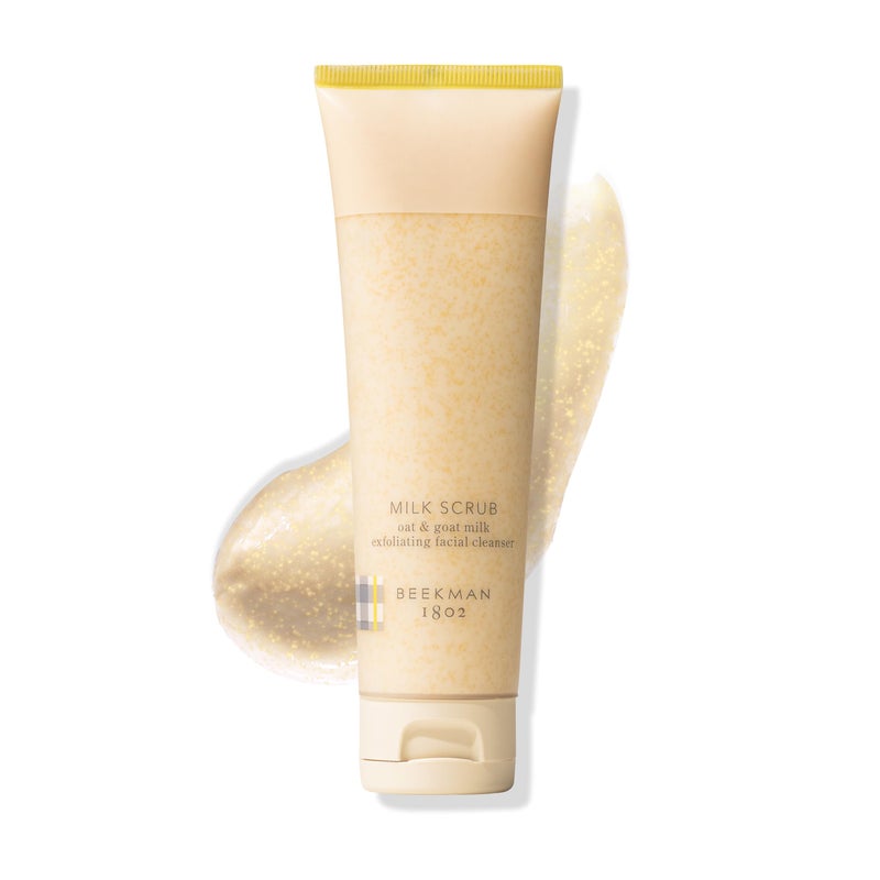 Beekman 1802 Oat + Goat Milk Exfoliating Face Scrub - Gentle Cleansing With Jojoba Bead Facial Exfoliator - Travel Friendly Sensitive Skin Face Cleanser - Fragrance Free - Image 1