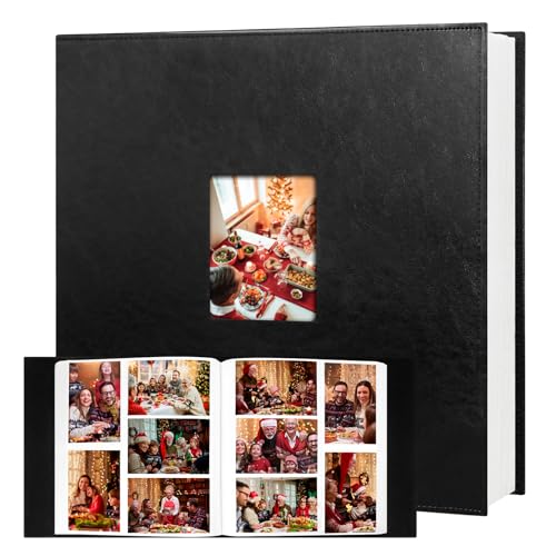 Aevdor Photo Album 4x6 700 Pockets, Leather Cover Extra Large Capacity Family Wedding Anniversary Baby Picture Albums, Acid-free Pages 4x6 Photo Album Holds 700 Horizontal and Vertical Photos (Black) - Image 1
