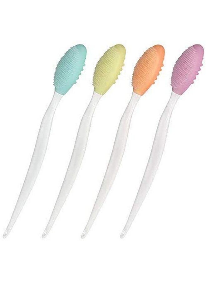 AutoWT Dog Toothbrush, 4 Packs Silicone Pro DoubleSided Soft Comfort Gentle Dental Brushes Set Kit With 5.7 Inches Curved Long Handle For Puppy Small Medium Dogs Cats Most Pet (Set 1) - Image 1