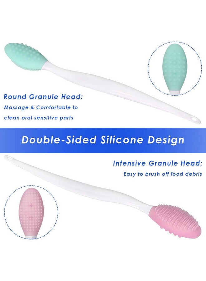 AutoWT Dog Toothbrush, 4 Packs Silicone Pro DoubleSided Soft Comfort Gentle Dental Brushes Set Kit With 5.7 Inches Curved Long Handle For Puppy Small Medium Dogs Cats Most Pet (Set 1) - Image 3