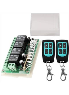 12V Relay Remote Switch Wireless RF Remote Control Switch 4 Channel Relay Module 433Mhz Transmitter Receiver Kit Universal Remote Controller for Lights Ceiling Fan Garage Door Opener Gate Car & More