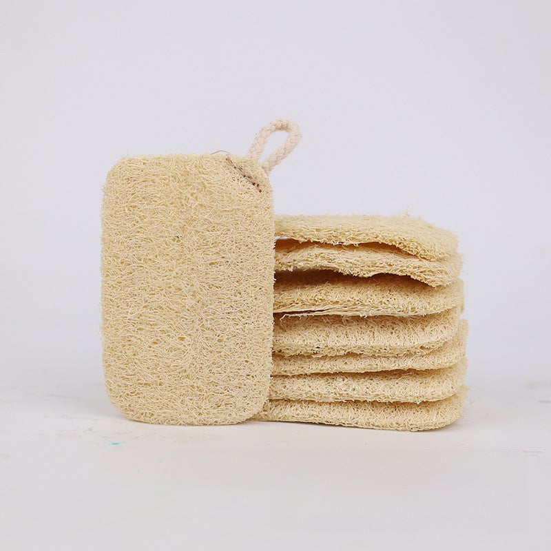 Generic Natural Loofah Dish Scrubber Durable Kitchen Cloth Square hard melon single layer (7*11cm) 