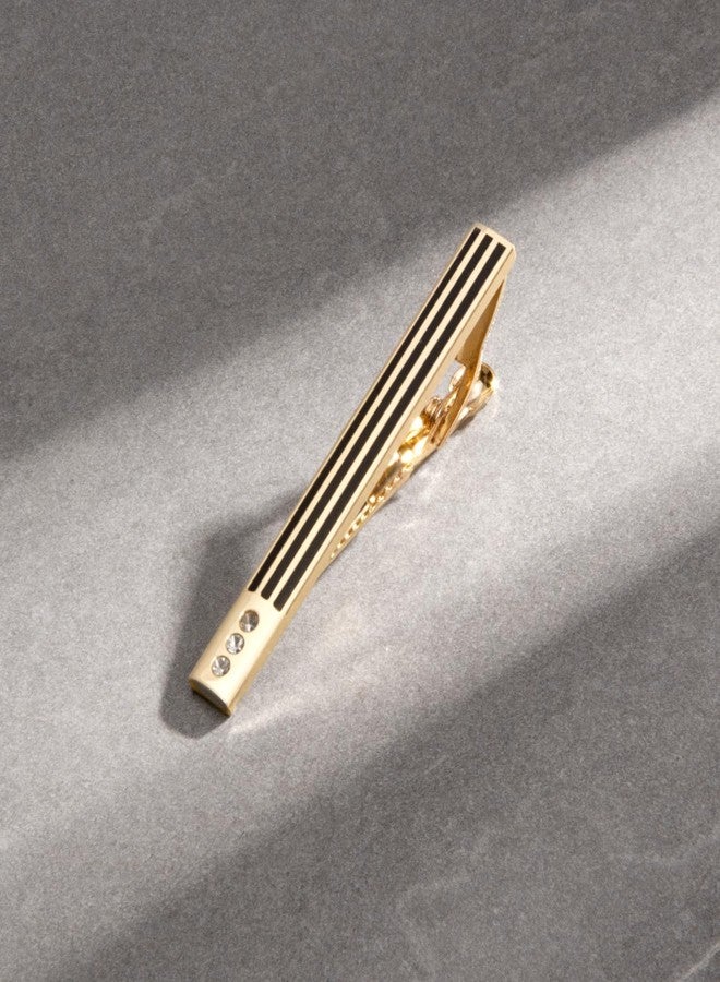 Wynameleri Classic Enamel Cufflinks and Tie Pin Tie Clip Set Gold for Men in Gift Box - Image 4
