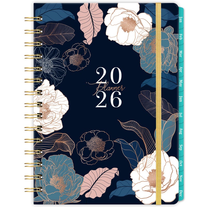 Pinchoco 2026 Planner - Jan. 2026 - Dec. 2026, 2026 Planner Weekly and Monthly with Tabs, 6.3" x 8.4", Planner 2026, Hardcover with Back Pocket + Thick Paper + Twin-Wire Binding, Perfect Daily Organizer - Image 1