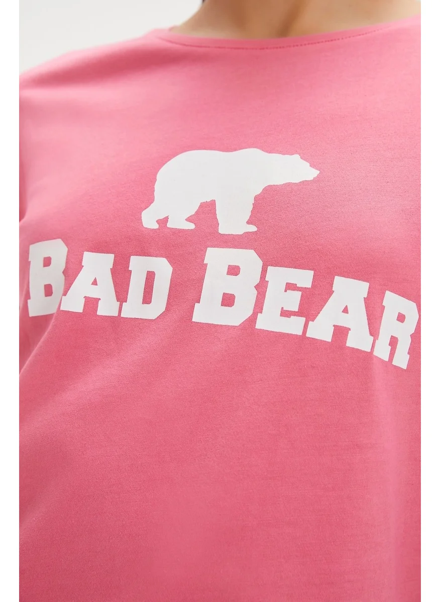 Bad Bear Logo Tee Pink Women's Tshirt