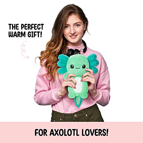 Happy Fuel Axolotl Microwavable Unscented Heating Pad for Women and Kids- Cute Soft Cozy Pillow Plush Heatable Warm Stuffed Animals - Kawaii Hot and Cold Plushie Food Toy - Axolotl Gifts for Girls and Boys Mint - Image 2