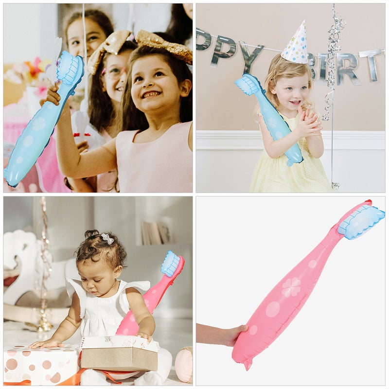 2pcs Large Toothbrush Balloon For Kids Party Decoration Cute And Fun Learning Tool For Teaching For Toddlers And Children Soft And Safe Material - Image 3