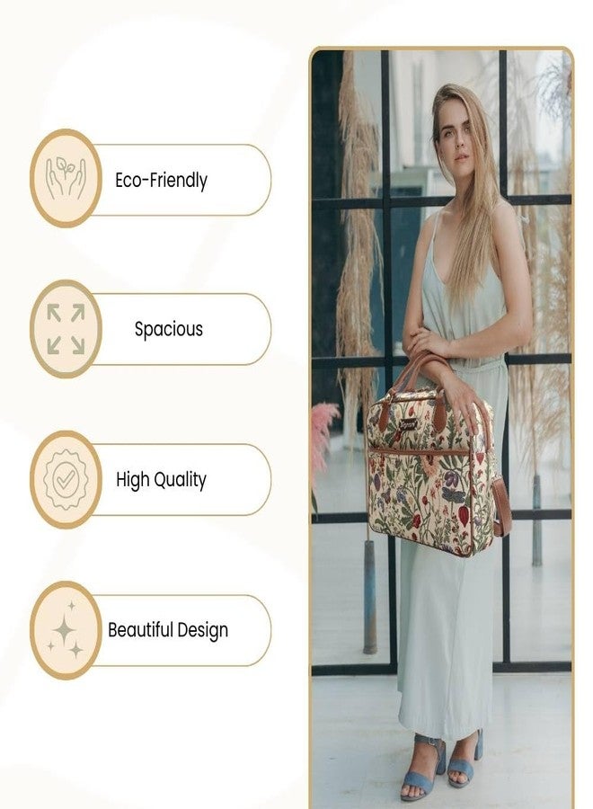Signare Tapestry Laptop Case, Laptop Bag 15.6 Computer Messenger Bag Briefcase for Women with Garden Flower and Creatures (CPU-MGD) - Image 2