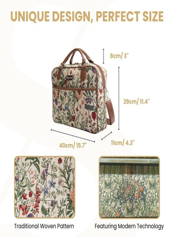 Signare Tapestry Laptop Case, Laptop Bag 15.6 Computer Messenger Bag Briefcase for Women with Garden Flower and Creatures (CPU-MGD) - Image 4