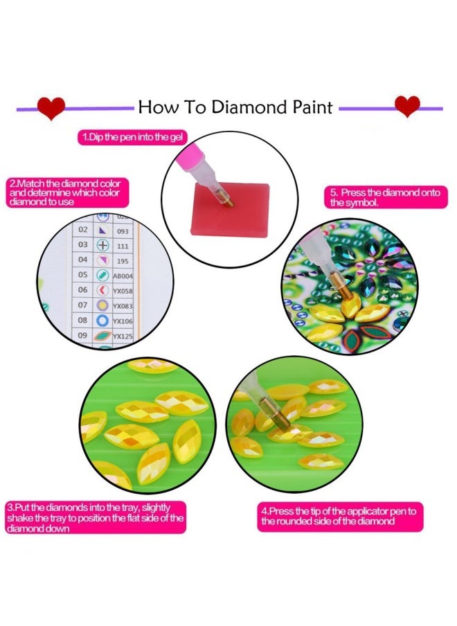 دبليو أيه أو كي أن - مجموعة من 8 قواعد أكواب بوهو دايموند مع حامل، طقم طلاء فني ماسي DIY واقي سطح المكتب مضاد للانزلاق، مناسبة للمبتدئين والكبار والأطفال والحرف الفنية لتزيين الطعام المنزلي - Image 1
