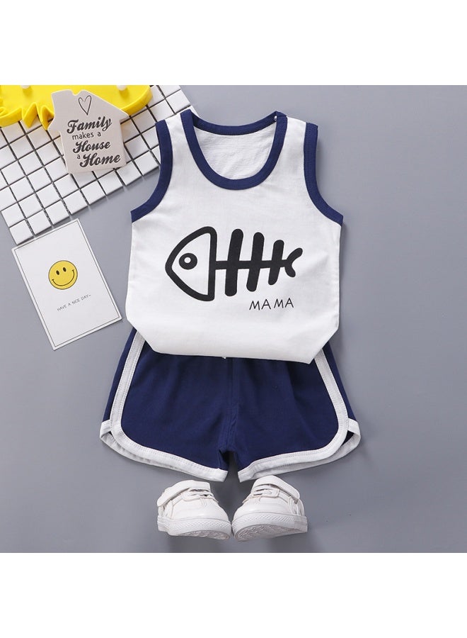 Summer Children's Vest Set Thin Infant Sleeveless Top Cartoon Shorts A Generation Of Hair