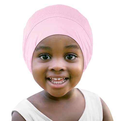 Fittia Baby Satin Bonnets for Sleeping Adjustable for Toddler 618 Months Silky Smooth for Frizzy Curly Hair Breathable Pink - Image 1