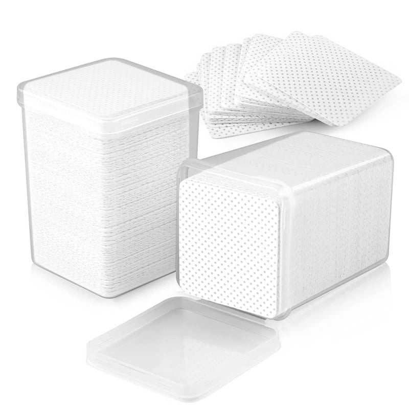 400 PCS Lash Extension Glue Wipes EBANKU Lint Free Glue Cleaning Cotton Pads for Eyelash Extensions Non Woven Nail Polish Remover Wipe Supplies  White