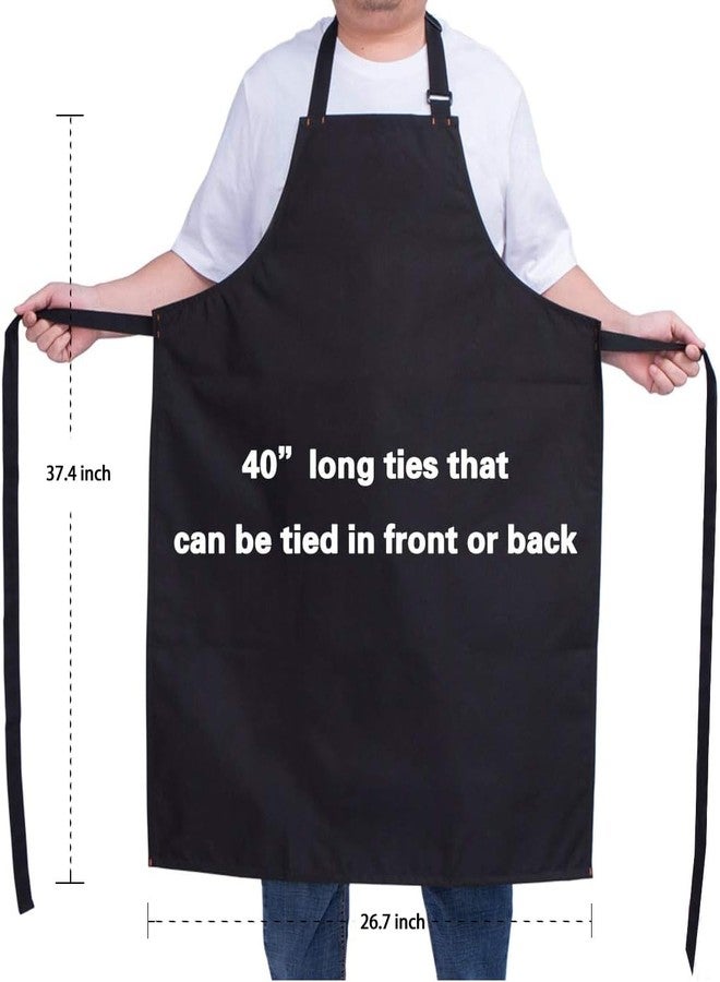 ALIPOBO Waterproof Apron for Men and Women, Durable Heavy Duty Extra Long Adjustable Bib Apron for Kitchen Cooking, Dish Washing, Butcher, Dog Grooming, Lab work, Black - Image 3