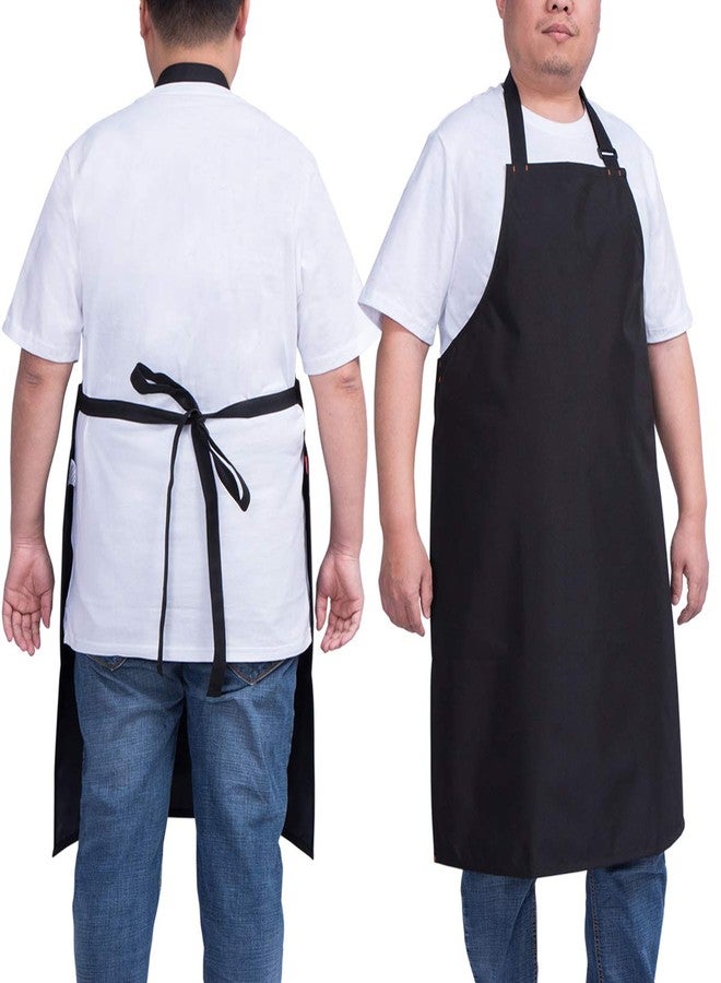 ALIPOBO Waterproof Apron for Men and Women, Durable Heavy Duty Extra Long Adjustable Bib Apron for Kitchen Cooking, Dish Washing, Butcher, Dog Grooming, Lab work, Black - Image 2