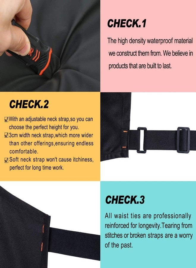 ALIPOBO Waterproof Apron for Men and Women, Durable Heavy Duty Extra Long Adjustable Bib Apron for Kitchen Cooking, Dish Washing, Butcher, Dog Grooming, Lab work, Black - Image 5