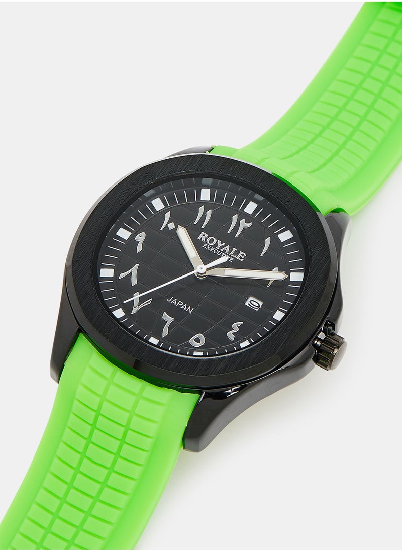Royale Royale Executive Men's Rubber Strap Arabic Watch  - Image 3
