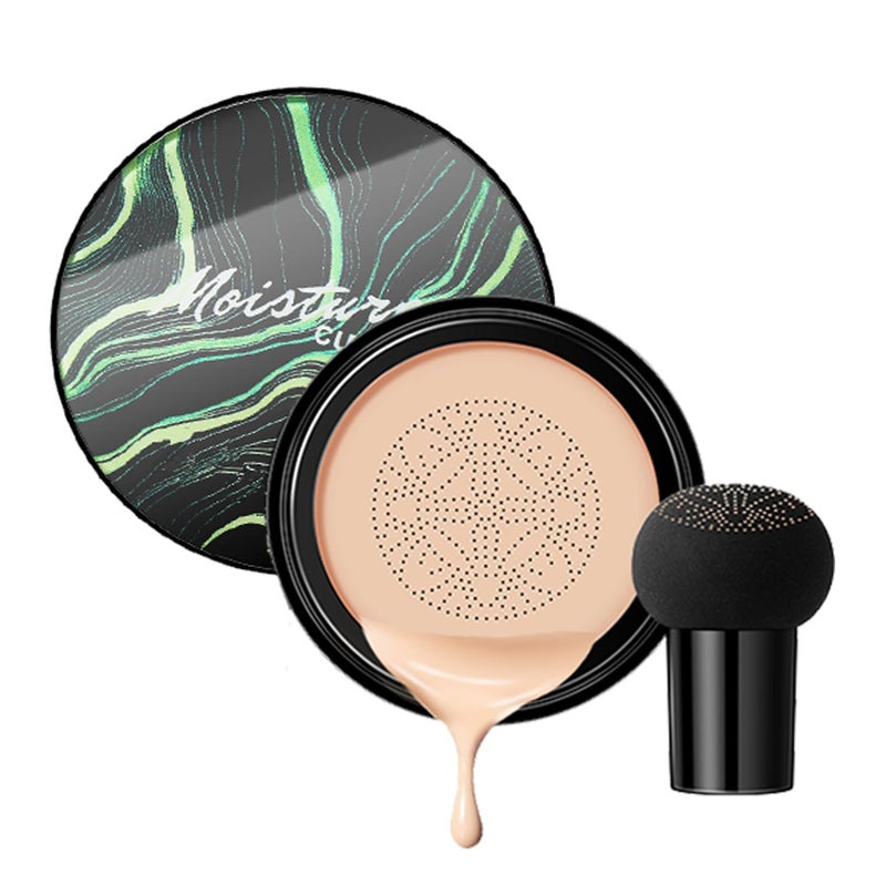 nvyue Air Cushion CC Cream Mushroom Head FoundationBB Cream Makeup FoundationMoisturizing ConcealerLong Lasting Full Coverage WaterproofEven Skin Tone for All Skin Types 1 Ivory 20g 