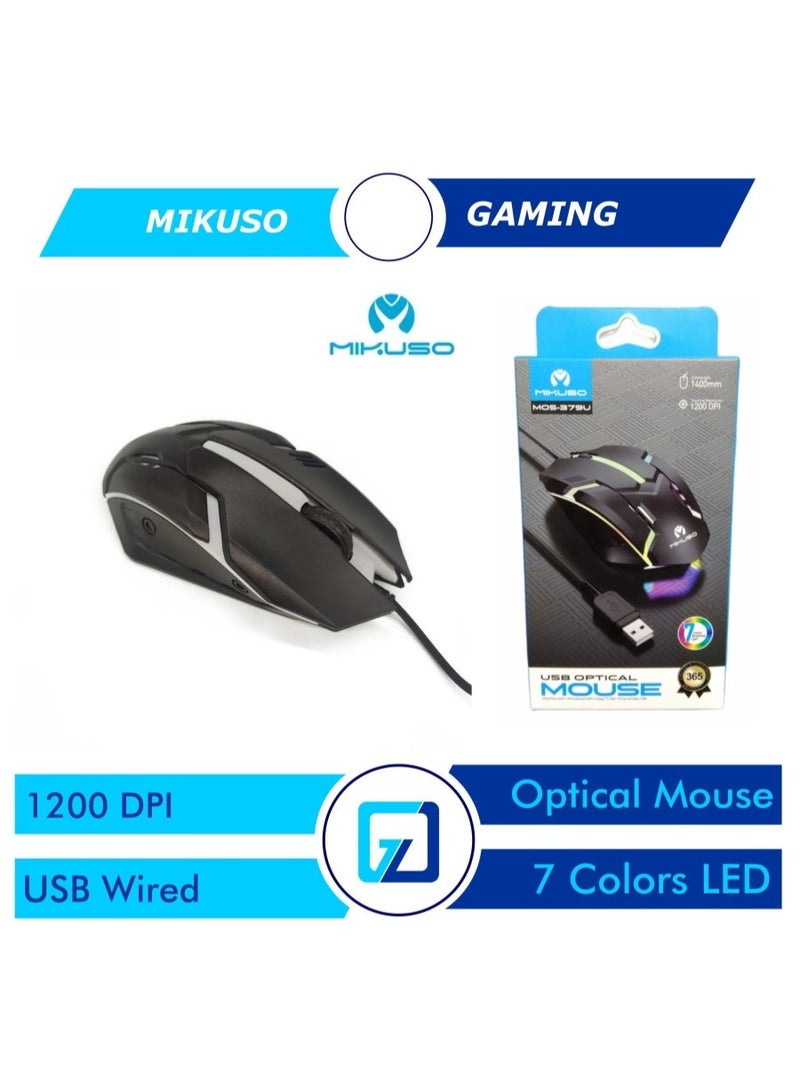 MIKUSO MOS-379U RGB Breathing Light Gaming Optical Mouse - Image 5
