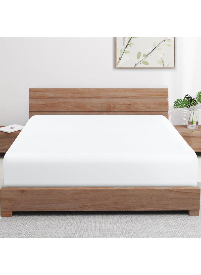 Zaizaihome 2 Pack Bamboo Viscose Cooling Fitted Sheet Twin XL Size Only  400 Thread Count  16"" Deep Pocket Cooling Bottom Sheets for Hot Sleeper  Silky Soft Breathable (Twin XL  White  - Image 1