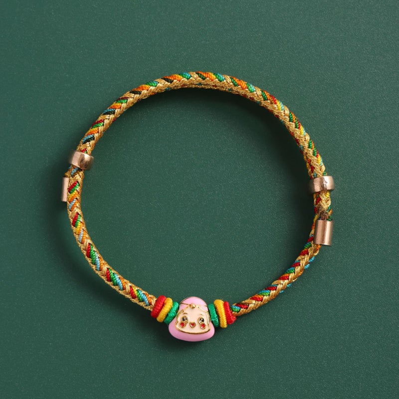 Dragon Boat Festival Colorful Bracelet Pink single brown baby hand rope 