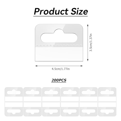 Tecreddy Hang Tabs, 200 Pcs Clear Sticky Hanging Tabs Slot Hole Self Adhesive Plastic Hang Tags for Hanging Retail Display, 1.8x1.6inch - Image 4