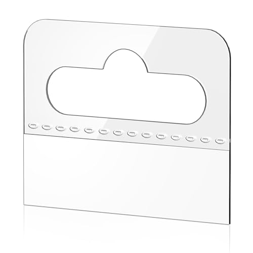 Tecreddy Hang Tabs, 200 Pcs Clear Sticky Hanging Tabs Slot Hole Self Adhesive Plastic Hang Tags for Hanging Retail Display, 1.8x1.6inch - Image 1