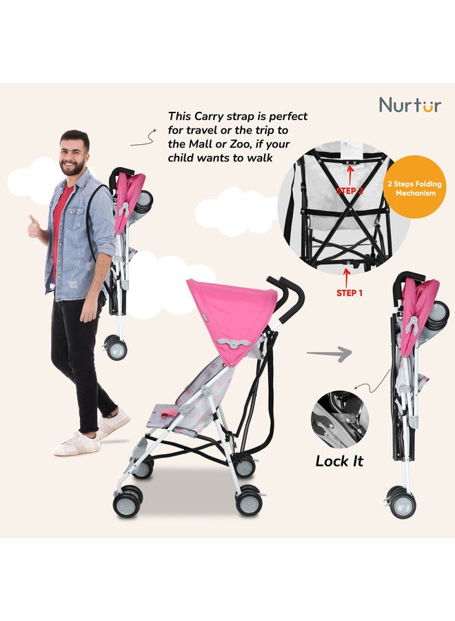 Nurtur Rex Buggy Stroller Multicolor Lightweight Stroller with Compact Fold Canopy Shoulder Strap 6 to 36 months Multicolor Official Product - Image 5