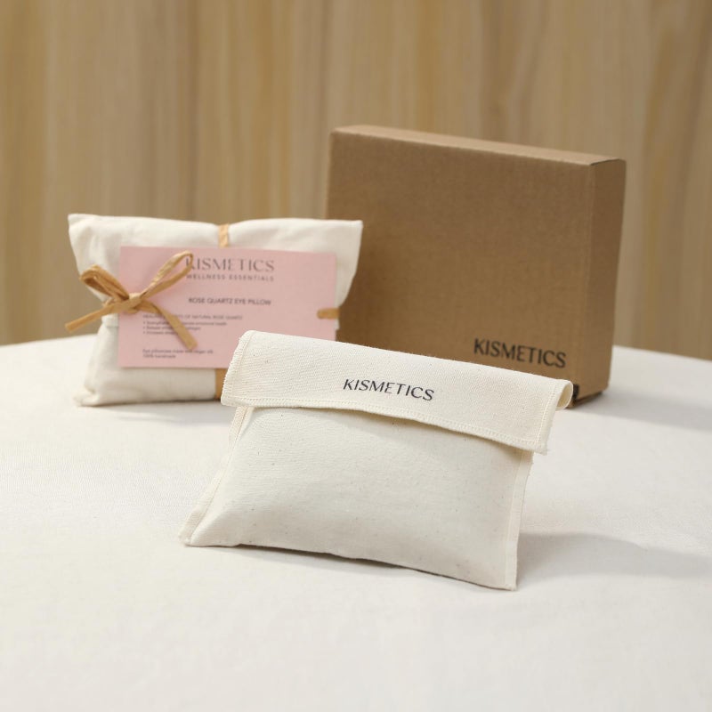 KISMETICS - Weighted Eye Pillow for Relaxation, Sleeping, Yoga, SPA and Travelling, 100% Natural Clear Quartz,Cooling Eye Pillow, Reusable and Good Relaxation Gift for Women - Image 5