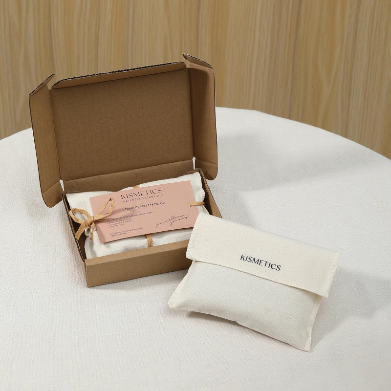 KISMETICS - Weighted Eye Pillow for Relaxation, Sleeping, Yoga, SPA and Travelling, 100% Natural Clear Quartz,Cooling Eye Pillow, Reusable and Good Relaxation Gift for Women - Image 3