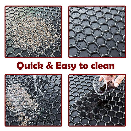 FEELOTAM TeddyTT Floor Mats Compatible with Ford Fusion 2013 2014 2015 2016 2017 2018 2019 2020 2021 Heavy Duty Rubber Front&Rear Car Carpet Waterproof Custom Seasons Odorless all weather 2017-2022 Lincoln MKZ - Image 4