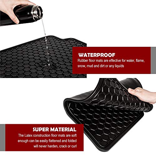 FEELOTAM TeddyTT Floor Mats Compatible with Ford Fusion 2013 2014 2015 2016 2017 2018 2019 2020 2021 Heavy Duty Rubber Front&Rear Car Carpet Waterproof Custom Seasons Odorless all weather 2017-2022 Lincoln MKZ - Image 2