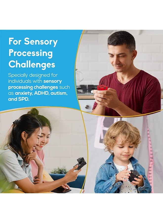 بيبلوسوم 3 pcs fidget toy cube set – sensory fidget pad, infinity cube stress reducer, anxiety relief toy for children and adults, portable finger toy for office, school, and relaxation (gold) - Image 5