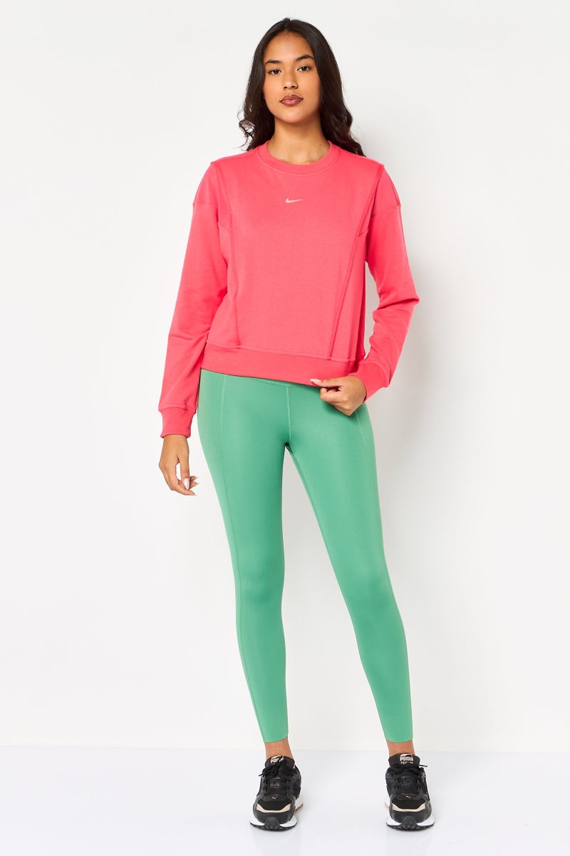 Nike سويت شيرت خارجي طويل الأكمام للنساء بتقنية دري-فيت، وردي داكن - Image 2