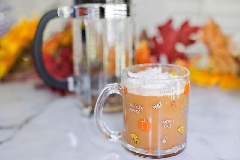 Pearhead Glass Harvest Mug, Halloween Home Dcor, Coffee And Tea Glass Mug, Fall Drinkware Accessories, Seasonal Mug, 12 oz. - Image 4