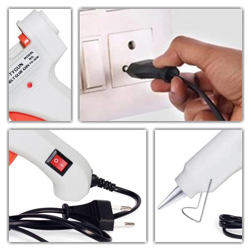 CRAFTYGUN WHITE MINI 20 WATT HOT MELT GLUE GUN WITH 5 HOT GLUE STICKS - Image 4