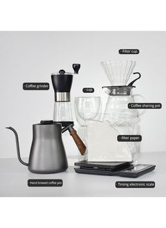 Yolu Portable V60 Pour Over Coffee Maker Set With Carry Case Travel Outdoor Camping Coffee Manual Grinder Set Coffee Scale Coffee Kettle Coffee Dripper All in 1  - Image 4