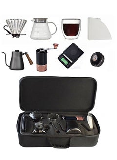 Yolu Portable V60 Pour Over Coffee Maker Set With Carry Case Travel Outdoor Camping Coffee Manual Grinder Set Coffee Scale Coffee Kettle Coffee Dripper All in 1  - Image 1