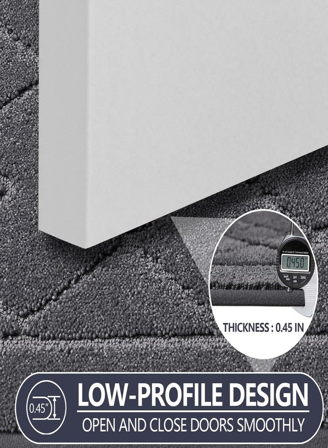 REFETONE Dirt Trapper Door Mat 20" x 32", Washable Indoor Doormat Rubber Backing Non Slip, Resist Dirt and Absorbent Entrance Mat, Low Profile Inside Floor Mats for Front Back Door and Entryway, Grey - Image 4