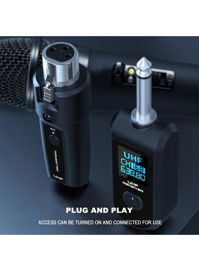 TAVOSOP Wireless Microphone Transmitter Receiver 2.4Ghz, XLR Microphone Wireless System, Rechargeable Wireless Mic Adapter for Audio Mixer, Dynamic Mic, Electric Guitar Bass(1 receive + 1 transmit) - Image 5