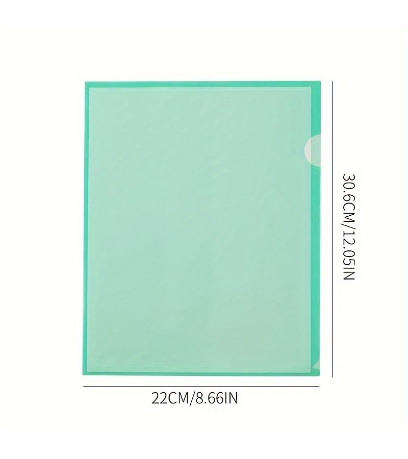 20pcs White L Shaped File Jacket A4 Transparent PP For School Office - Image 3