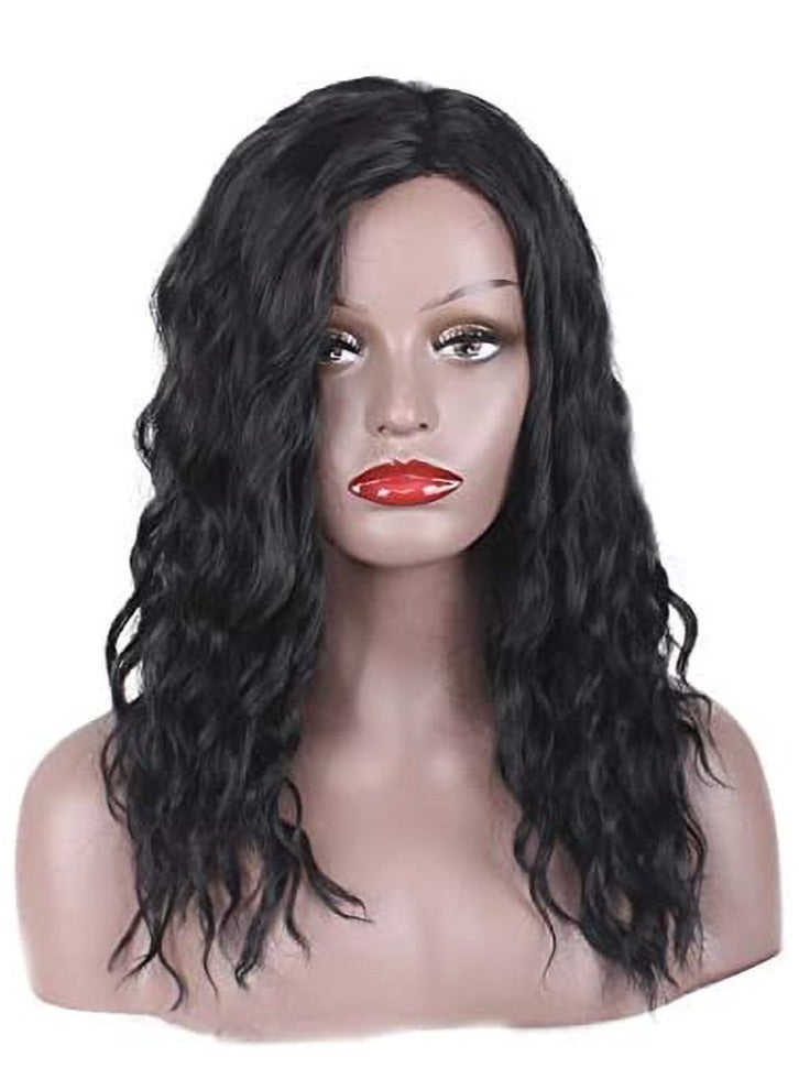 إستيل شعر مستعار مقاوم للحرارة من الألياف الطبيعة يبحث عن شعر مستعار كوسبلاي للاستخدام اليومي للحفلات الاصطناعية لاستبدال شعر مستعار أسود - Image 3