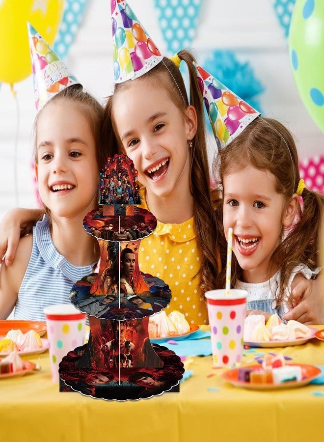 H.ebony Stranger 5 TV Party Supplies Decorations, Movie Theme Cupcake Stand, 12 Inch Cardboard Cupcake Tray for Birthday, Wedding, Party Decoration - Image 2