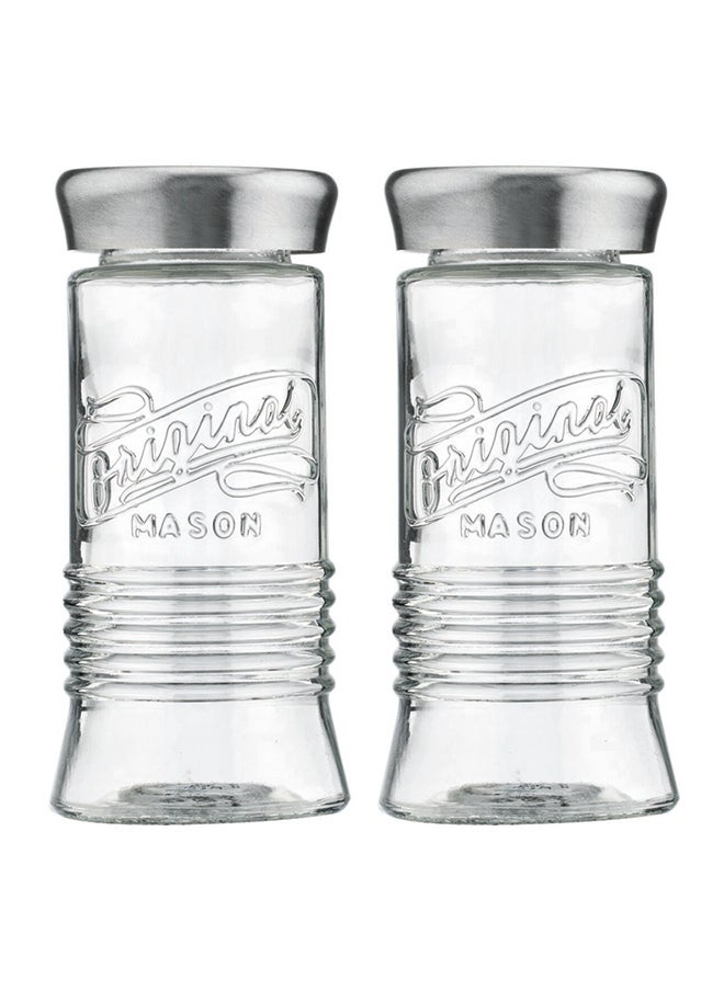 PARFAIT High Quality Glass Salt and Pepper Shaker Set Clear and Silver 150 ml 4377  - Image 1