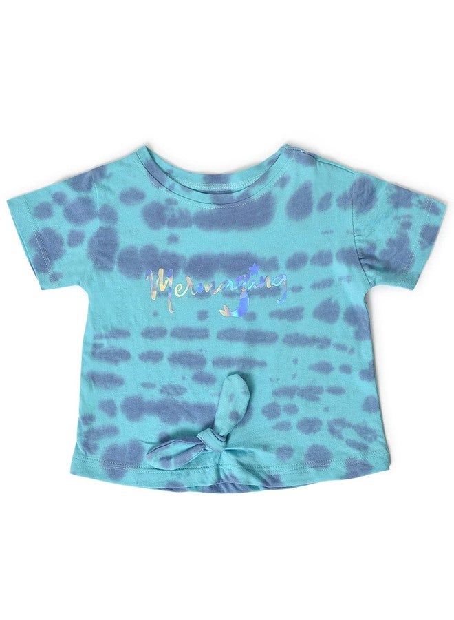 Mi Arcus Cotton Printed Round Neck Short Sleeve Baby Tshirt for 0-3 Months Girls Kids Infants Toddlers Pack fo 2 Purple, Blue - Image 2